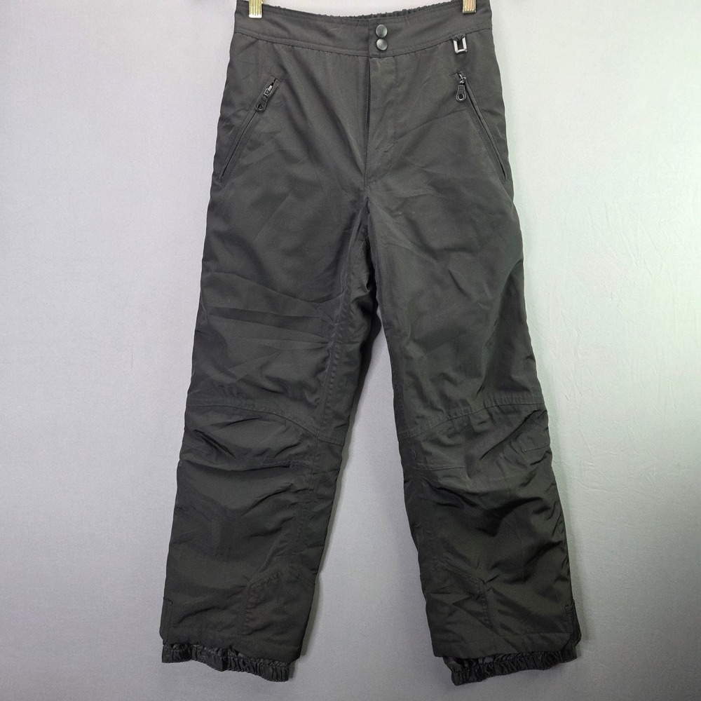 Black Bear Snow Pants Insulated Ski Trousers Size 6 Black Zipper Pockets Gaiters